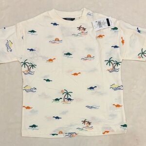 Next Cream Tee with Colorful Embroidery
